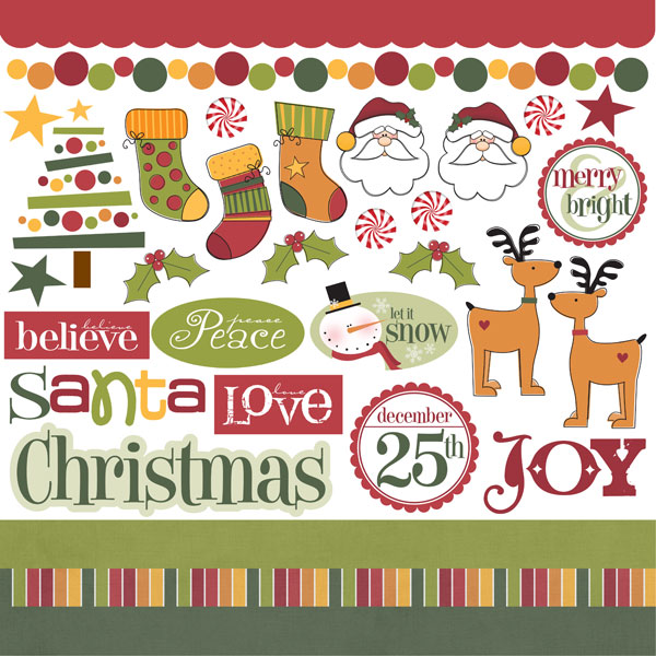 Scrapbook Customs  Christmas Joy Sticker