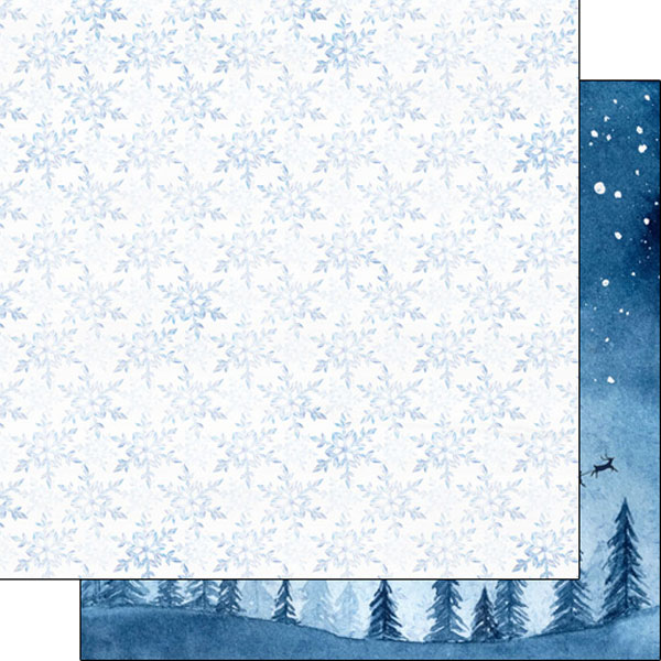 Christmas Watercolor #2 - twelve double-sided scrapbook papers