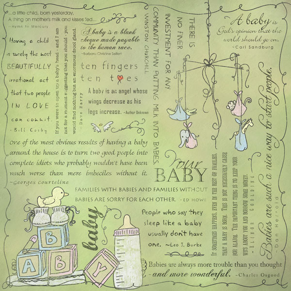 Scrapbook Customs  Baby Quotes Paper