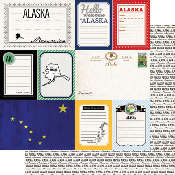 Scrapbook Customs 36170 Alaska Vintage Companion Paper 12 x 12 Scrapbook  Paper - 1 Sheet