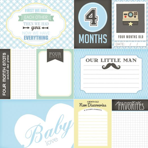 Scrapbook Customs 36967 Baby Boy First Months Scrapbooking Kit