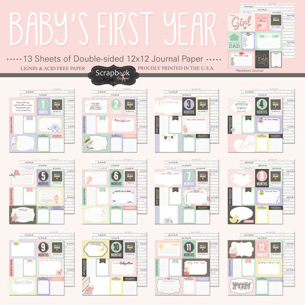 Max And Lucy 12 x 12 Baby Girl Pages Scrapbook Kit