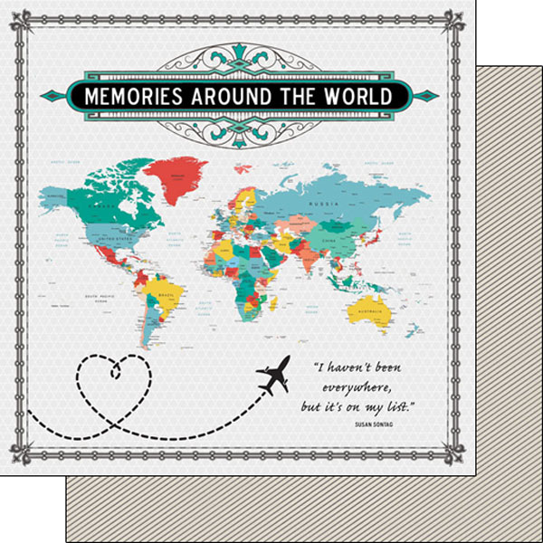 Paradise Found,Travel themed 2 page Scrapbooking Layout Kit, DIY travel  scrapbook kit