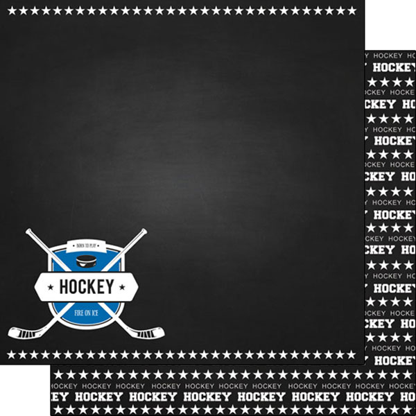 Scrapbook Customs | Hockey Ds Chalkboard Sports Paper