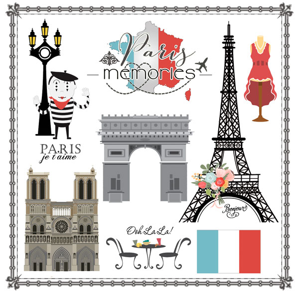 Paris Memories Scrapbook Stickers
