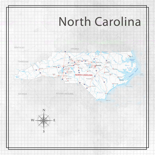 Scrapbook Customs | North Carolina Adventure Map Ds Paper