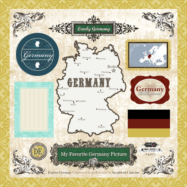 Scrapbook Customs World Collection Austria Cardstock Stickers Discover