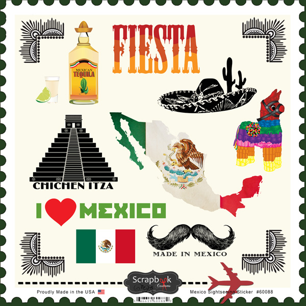 Scrapbook Customs  Mexico Sightseeing Sticker