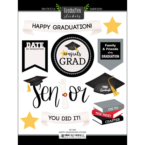 scrapbook customs happy graduation stickers