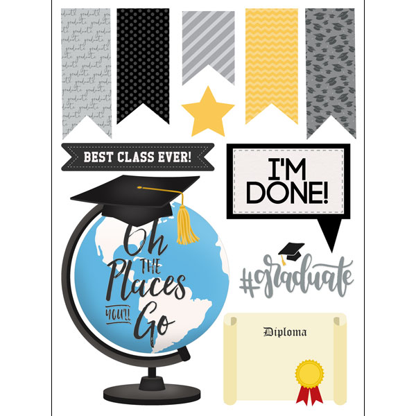 scrapbook customs happy graduation stickers