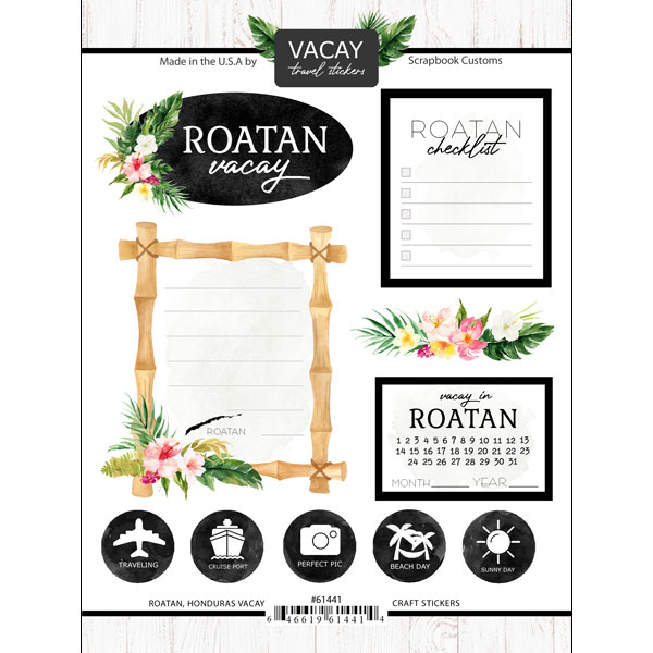 Roatan Getaway Scrapbook Stickers