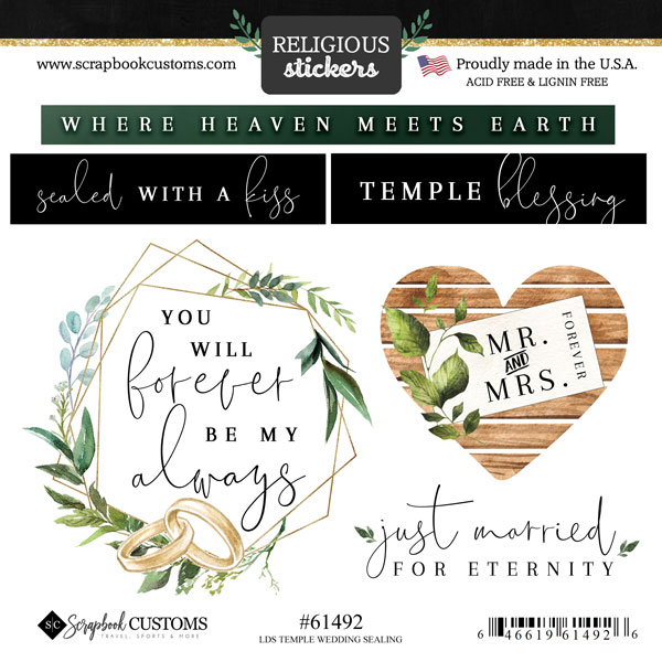 Scrapbook Customs  Lds Temple Wedding Sealing Sticker